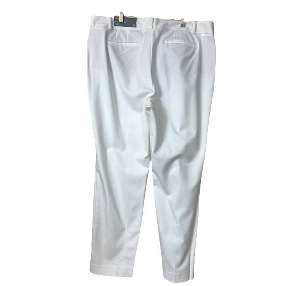 Talbots NEW Hampshire Ankle Pants Straight Leg White Stretch Women's Size 16 - Picture 3 of 8